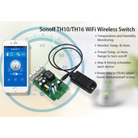 SONOFF TH10 PRZEŁĄCZNIK WIFI 10A 2200W Z CZUJNIKIEM TEMPERATURY I WILGOTNOŚCI Si7021 - Inteligentny dom