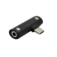 PRZEJŚCIÓWKA USAMS AU07 USB-C NA USB-C/MINI JACK 3,5 MM CZARNA - Kable i USB adaptery