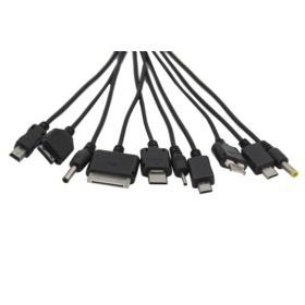 KABEL SIECIOWO-SAMOCHODOWY 10W1 CZARNY 16CM - Kable i USB adaptery