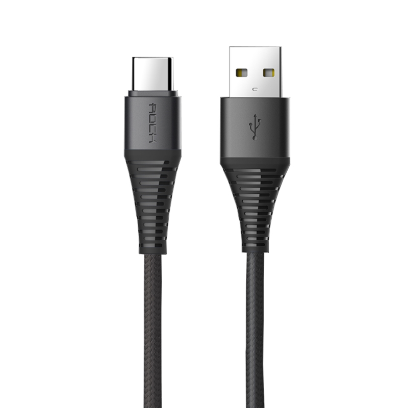 Kabel Usb Typ C Rock Hi-Tensile Czarny 200cm 3A - Kup Teraz