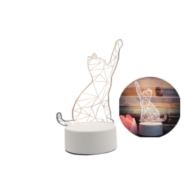 LAMPKA 3D KOTEK LED NA USB - Gadżety na prezent