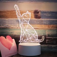 LAMPKA 3D KOTEK LED NA USB - Gadżety na prezent