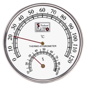 TERMOMETR Z HIGROMETREM DO SAUNY OKRĄGŁY 11,5CM BIAŁY - Zdrowie i uroda