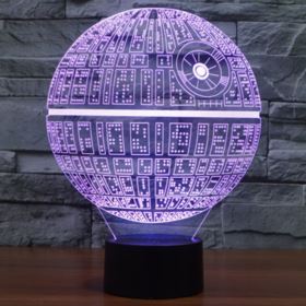 LAMPKA GWIAZDA ŚMIERCI STAR WARS LED 3D - Gadżety na prezent