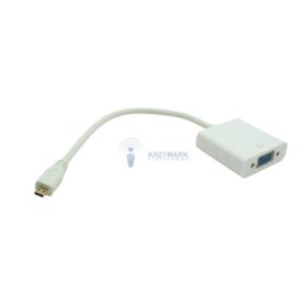 KONWERTER MICRO HDMI DO VGA D-SUB BIAŁY - Kable i USB adaptery