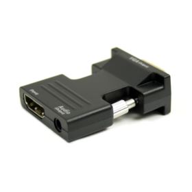 PRZEJŚCIÓWKA HDMI DO VGA I AUDIO MINI JACK Z KABLEM MINI JACK 3,5MM - Kable i USB adaptery