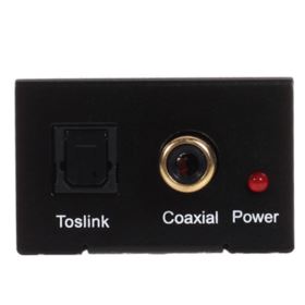 KONWERTER SYGNAŁU AUDIO TOSLINK COAXIAL NA RCA Z ZASILACZEM