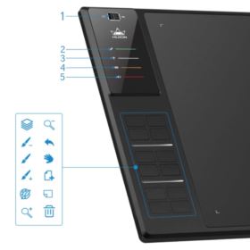 TABLET GRAFICZNY HUION WH1409 8192 Z PIÓREM CZARNY - Akcesoria rtv agd