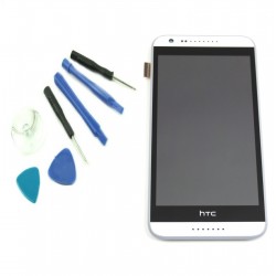 WYŚWIETLACZ I DIGITIZER HTC DESIRE 620 Z RAMKĄ I NARZĘDZIAMI BIAŁO-SZARY - Wyświetlacze z digitizerami do telefonów