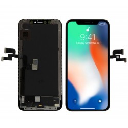 WYŚWIETLACZ DIGITIZER IPHONE X A1901 A1865 A1902 AMOLED GX Z RAMKĄ I SIATECZKĄ MESH CZARNY