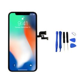 WYŚWIETLACZ DIGITIZER IPHONE X Z RAMKĄ SIATECZKĄ MESH I NARZĘDZIAMI CZARNY AMOLED GX