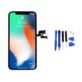 WYŚWIETLACZ DIGITIZER IPHONE X Z RAMKĄ SIATECZKĄ MESH I NARZĘDZIAMI CZARNY AMOLED GX