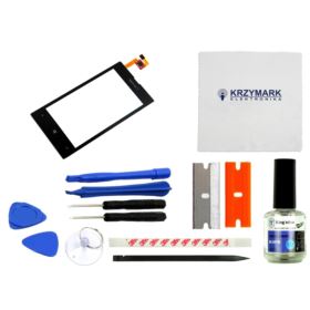 DIGITIZER NOKIA LUMIA 520 CZARNY Z KLEJEM I ZESTAWEM NAPRAWCZYM ORYGINALNY