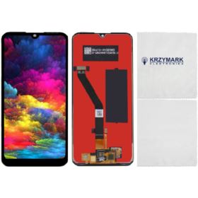 WYŚWIETLACZ DIGITIZER HUAWEI Y6 2019 MRD-LX1 PRIME MRD-LX1F HONOR 8A ZE ŚCIERECZKĄ CZARNY IPS - Wyświetlacze z digitizerami d...