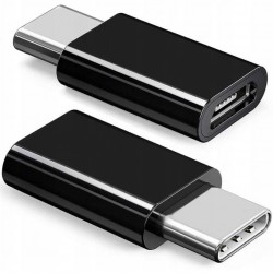 ADAPTER PRZEJŚCIÓWKA MICRO USB USB C CZARNY - Kable i USB adaptery
