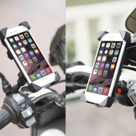 UCHWYT NA TELEFON DO MOTOCYKLA Z ŁADOWARKĄ CZARNY