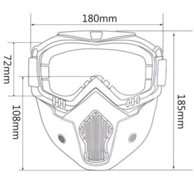 MASKA OCHRONNA NA NARTY MOTOCYKL SNOWBOARD Z CZARNĄ SZYBKĄ