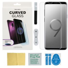 SZKŁO HARTOWANE UV SAMSUNG GALAXY S9 PLUS S8 PLUS Z LAMPĄ LED 3D