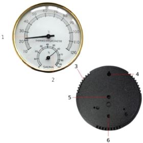 TERMOMETR Z HIGROMETREM DO SAUNY OKRĄGŁY 11,5CM BIAŁY