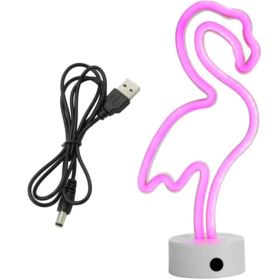 LAMPKA FLAMING LED NEON Z PODSTAWKĄ I KABLEM USB