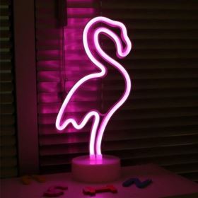 LAMPKA FLAMING LED NEON Z PODSTAWKĄ I KABLEM USB