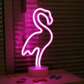 LAMPKA FLAMING LED NEON Z PODSTAWKĄ I KABLEM USB