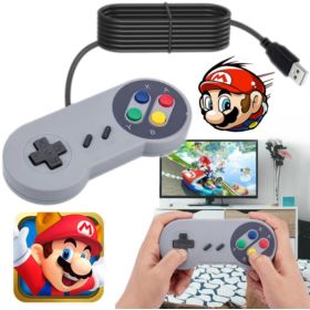 RETRO PAD DO SUPER NINTENDO PRZEWODOWY NA USB SZARY