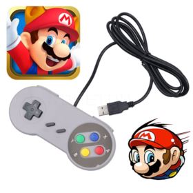 RETRO PAD DO SUPER NINTENDO PRZEWODOWY NA USB SZARY