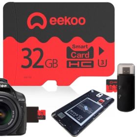 KARTA MICRO SD 32GB SDHC EEKOO CZARNO-CZERWONA