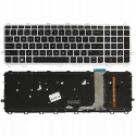 KLAWIATURA HP ENVY 15-J 15T 15Z 17-J 15T-J 15-J000 US SREBRNA RAMKA PODŚWIETLENIE