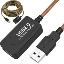 PRZEDŁUŻACZ USB 10M USB 2.0 AKTYWNY CZARNY