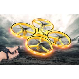 MINI DRON UFO AIRCRAF STEROWANY GESTEM RC ŻÓŁTY