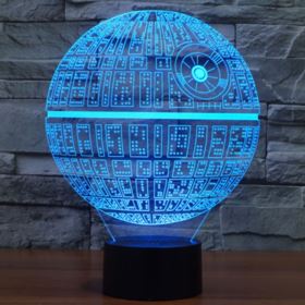 LAMPKA GWIAZDA ŚMIERCI STAR WARS LED 3D