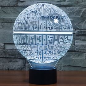 LAMPKA GWIAZDA ŚMIERCI STAR WARS LED 3D