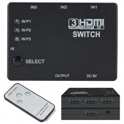 PRZEJŚCIÓWKA KONWENTER ADAPTER SPLITTER SWITCH HDMI 3x1 BEZ KABLA W ZESTAWIE