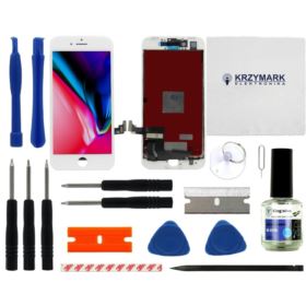 WYŚWIETLACZ DIGITIZER IPHONE 8 A1905 Z RAMKĄ MESH I ZESTAWEM NAPRAWCZYM BIAŁY