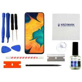 WYŚWIETLACZ I DIGITIZER SAMSUNG GALAXY A30 Z ZESTAWEM NAPRAWCZYM I RAMKĄ CZARNY