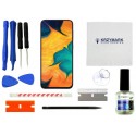 WYŚWIETLACZ I DIGITIZER SAMSUNG GALAXY A30 Z ZESTAWEM NAPRAWCZYM I RAMKĄ CZARNY
