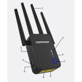 WZMACNIACZ SYGNAŁU WIFI COMFAST CF-WR754AC 1200MBPS CZARNY