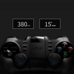 PAD IPEGA PG-9156 Z UCHWYTEM NA TELEFON I PRZYCISKIEM TURBO BLUETOOTH CZARNY