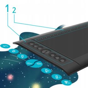 TABLET GRAFICZNY HUION H610 PRO V2 Z PIÓRKIEM RYSIKAMI I UCHWYTEM PH03