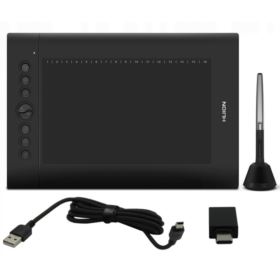 TABLET GRAFICZNY HUION H610 PRO V2 Z PIÓRKIEM RYSIKAMI I UCHWYTEM PH03