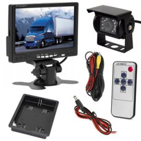 KAMERA COFANIA 8 DIOD IR Z MONITOREM 7 CALI PILOTEM I KABLEM 15 METRÓW