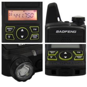 RADIOTELEFON 3 SZTUKI Z LATARKĄ BAOFENG MINI BF-T1