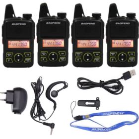 RADIOTELEFON Z LATARKĄ 4 SZTUKI BAOFENG MINI BF-T1