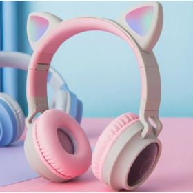 SŁUCHAWKI KOCIE USZY LED BLUETOOTH 5.0