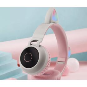 SŁUCHAWKI KOCIE USZY LED BLUETOOTH 5.0