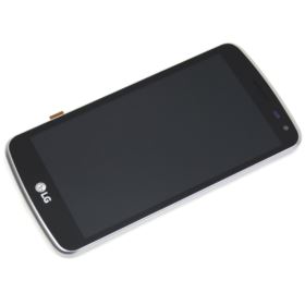 WYŚWIETLACZ Z DIGITIZEREM LG K5 X220 CZARNY ZE SREBRNĄ RAMKĄ