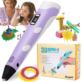 DRUKARKA DŁUGOPIS 3D PEN 2 ZESTAW + WKŁADY FIOLET