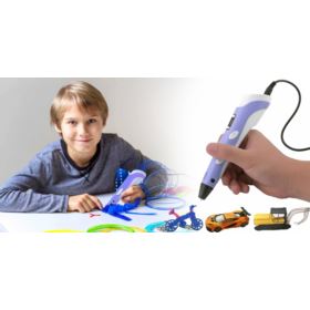 DRUKARKA DŁUGOPIS 3D PEN 2 ZESTAW + WKŁADY FIOLET